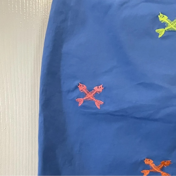 NWT Vineyard Vines Mens Blue Orange Green Crossed Fish Bone Breaker Shorts Sz 28 - Picture 7 of 10